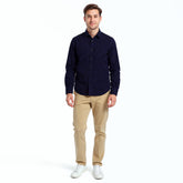 Navy Blue Denim Twill Cotton Shirt - Navy Drifter