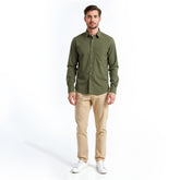 Plain Green Khadi Cotton Shirt - Sage Field