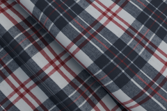 Navy Blue and Red Check Flannel Shirt - Trinity Check